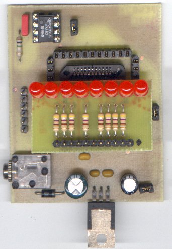 Demo Board mit Testadapter fr den Johnson Counter