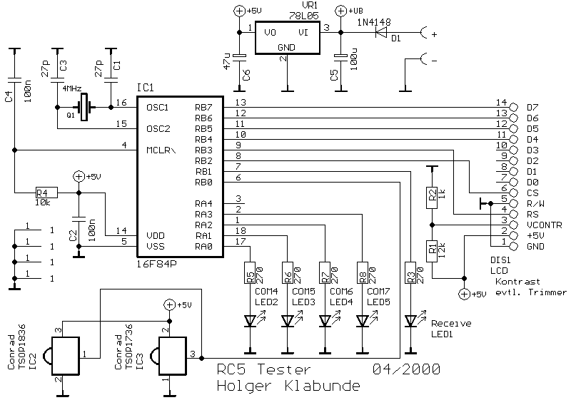 Schaltplan RC5 Anzeige